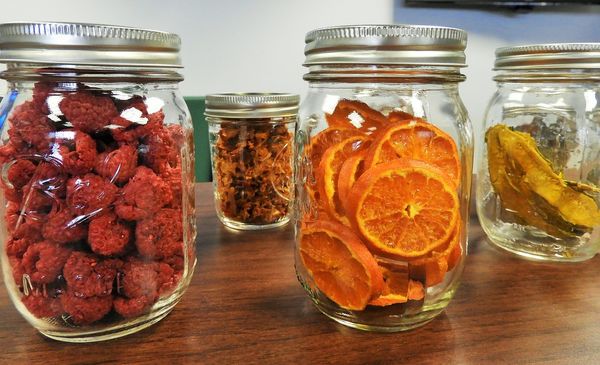 dehydrated food in jars